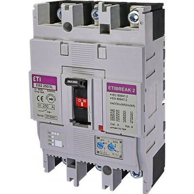 Wyłącznik mocy 3P 25kA wyzw. TM EB2 250/3L 250A 3P 004671073 ETI (004671073)