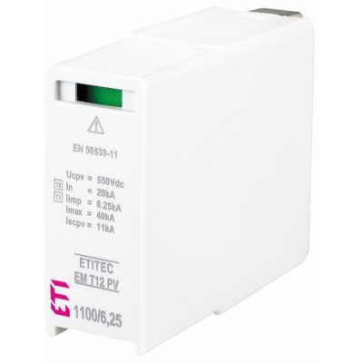 Moduł wymienny do ogran.przepięć T1,T2 (kl.B,C) do systemów PV MOD. EM T12 PV 550/6,25 002440584 ETI (002440584)