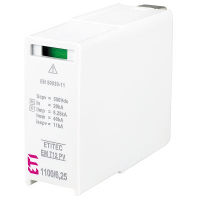Moduł wymienny do ogran.przepięć T1,T2 (kl.B,C) do systemów PV MOD. EM T12 PV 550/6,25 002440584 ETI (002440584)