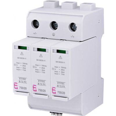 Ogranicznik przepięć T2 (C) - do systemów PV ETITEC M T2 PV 1500/20 Y RC 002440518 ETI (002440518)