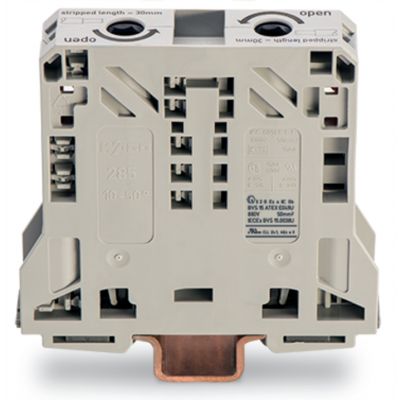 2-przewodowa złączka przelotowa 50mm jasnoszara /5szt./ WAGO (285-950)