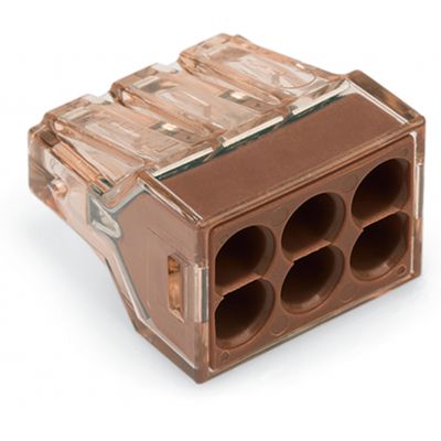 Szybkozłączka 6x 1,5-4mm2 przeźroczysta brązowa 773-606 /50szt./ WAGO (773-606)