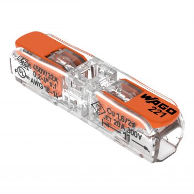 Szybkozłączka przelotowa 2x0,2-4mm2 Inline 221-2411 /60szt./ WAGO (221-2411)