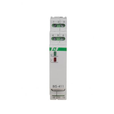 Przekaźnik bistabilny z pamięcią 9-30 V AC/DC montaż na szynie DIN z przekaźnikiem inrush 160A/20ms BIS-411M-LED-24V F&F (BIS-411M-LED-24V)