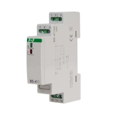 Przekaźnik bistabilny grupowy z pamięcią na szynę DIN 24V BIS-412M-24V F&F (BIS-412M-24V)