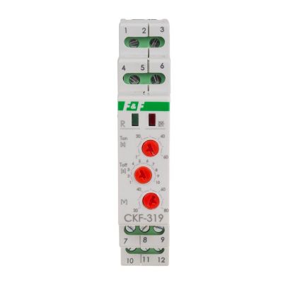 Mikroprocesorowy czujnik kolejności zaniku fazy z regulacją czasu zadziałania i powrotu CKF-319-TRMS F&F (CKF-319-TRMS)