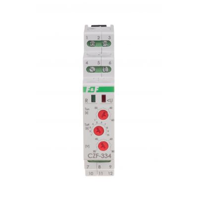Mikroprocesorowy czujnik zaniku fazy z regulowanym progiem asymetrii - 2 styki separowane 2Z/R,True RMS CZF-334-TRMS F&F (CZF-334-TRMS)