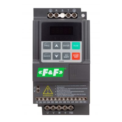 Falownik miniaturowy jednofazowy Pmax=1,5 kW Uwe=1x230 V AC Iwe=14,0 A Uwy=3x230 V AC Iwy=7,0 A FA-1LS-015 F&F (FA-1LS-015)