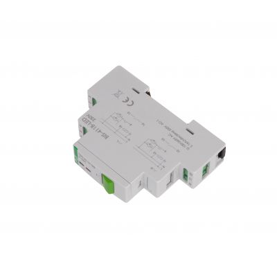 Przekaźnik bistabilny z przyciskiem do sterowania ręcznego na szynę DIN z przekaźnikiem inrush 160A/20ms BIS-411B-LED F&F (BIS-411B-LED)