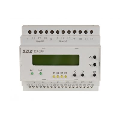 Sterownik załączania rezerwy sieć 3 i 4-przewodowa 24-230V AC trzyliniowy SZR-279 F&F (SZR-279)
