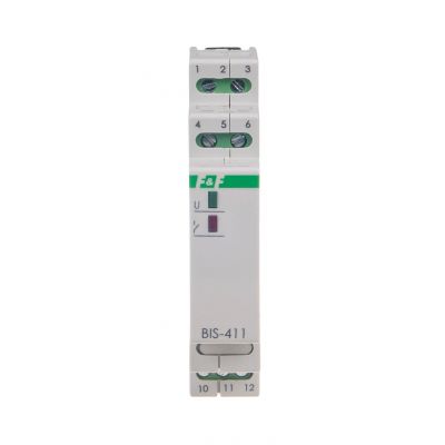 Przekaźnik bistabilny 9-30 V AC/DC na szynę DIN z przekaźnikiem inrush 160A/20ms BIS-411-LED-24V F&F (BIS-411-LED-24V)