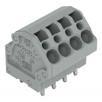 Złączka do płytek drukowanych 4mm2 RM 5mm 10-bieg szara /60szt./ WAGO (745-3110)