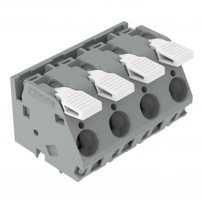 Złączka do płytek drukowanych dźwignia 16mm2 raster 15mm 6-bieg szara /12szt./ WAGO (2716-256)