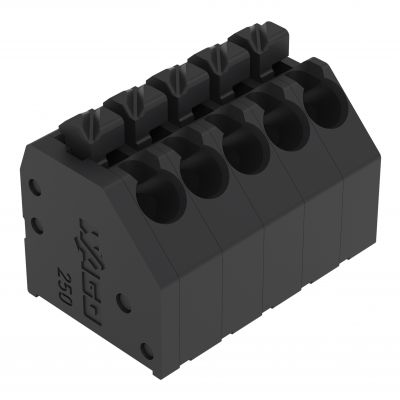 Złączka THR do płytek drukowanych przycisk 1,5mm2 RM 3,5mm 5-bieg czarny /60szt./ WAGO (250-205/353-604)