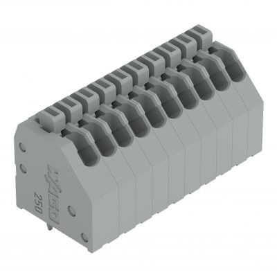 Listwa zaciskowa do płytek drukowanych 10-biegunowa szara raster 2,5mm 250-410 /45szt./ WAGO (250-410)