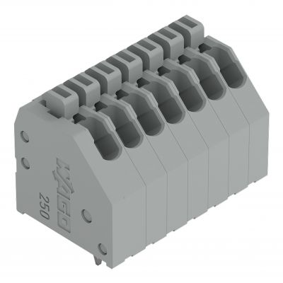 Złączka do płytek drukowanych przycisk 0,5mm2 RM 2,54mm 7-bieg szara /60szt./ WAGO (250-1407)