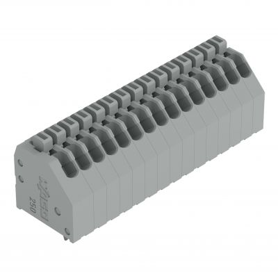 Złączka do płytek drukowanych przycisk 0,5mm2 RM 2,54mm 15-bieg szara /30szt./ WAGO (250-1415)