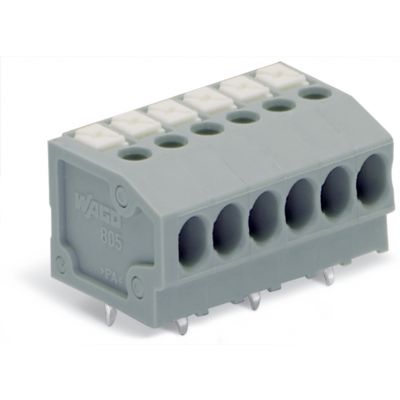 Złączka do płytek drukowanych przycisk 1,5mm2 RM 3,5mm 9-bieg szara /35szt./ WAGO (805-109)