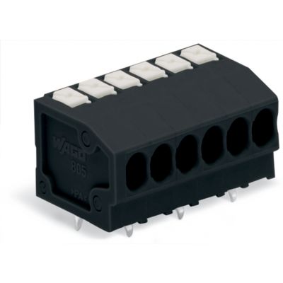 Złączka THR do płytek drukowanych przycisk 1,5mm2 RM 3,5mm 8-bieg czarny /40szt./ WAGO (805-308/200-604)