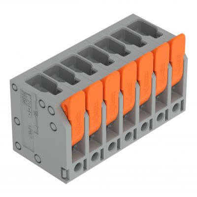 Złączka do płytek drukowanych dźwignia 4mm2 RM 5mm 7-bieg szara /50szt./ WAGO (2604-3107)
