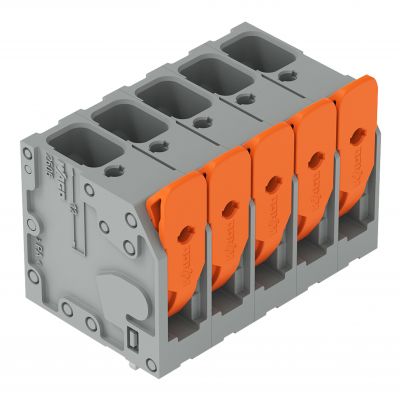 Złączka do płytek drukowanych dźwignia 6mm2 RM 7,5mm 5-bieg szara /50szt./ WAGO (2606-3105/020-000)