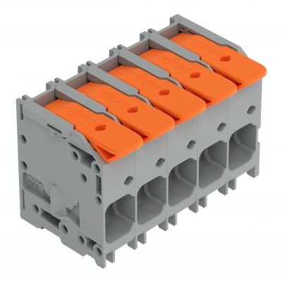 Złączka do płytek drukowanych dźwignia 16mm2 RM 10mm 5-bieg szara /18szt./ WAGO (2616-1105/020-000)