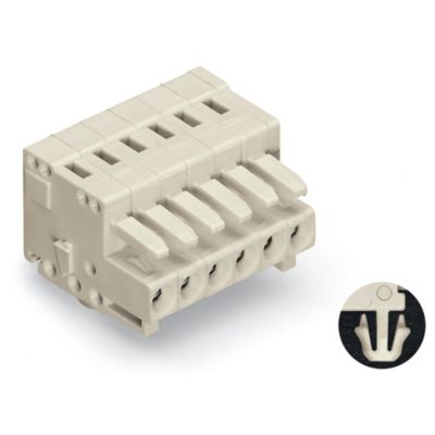1-przewodowe gniazdo CAGE CLAMP pełna ochrona przed błędnym wetknięciem jasnoszary /100szt./ WAGO (734-106/008-000)