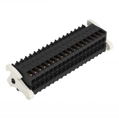 1-przewodowe gniazdo 2-rzędowe CAGE CLAMP pełna ochrona przed błędnym wetknięciem czarny /10szt./ WAGO (713-1118/037-000)