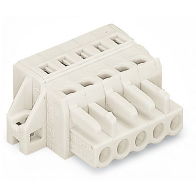 1-przewodowe gniazdo CAGE CLAMP pełna ochrona przed błędnym wetknięciem jasnoszary /25szt./ WAGO (721-114/031-000)