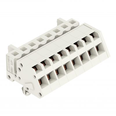 1-przewodowe gniazdo kątowe CAGE CLAMP pełna ochrona przed błędnym wetknięciem jasnoszary /50szt./ WAGO (721-308/008-000)
