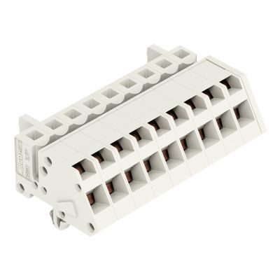 1-przewodowe gniazdo kątowe CAGE CLAMP pełna ochrona przed błędnym wetknięciem jasnoszary /50szt./ WAGO (721-309/008-000)