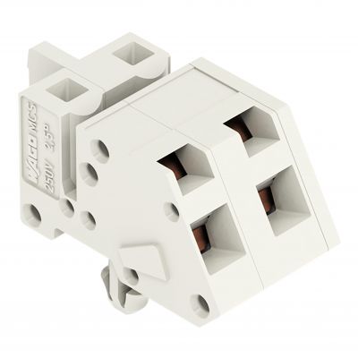 1-przewodowe gniazdo kątowe CAGE CLAMP pełna ochrona przed błędnym wetknięciem jasnoszary /100szt./ WAGO (721-332/008-000)