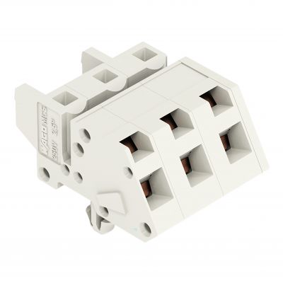 1-przewodowe gniazdo kątowe CAGE CLAMP pełna ochrona przed błędnym wetknięciem jasnoszary /100szt./ WAGO (721-333/008-000)