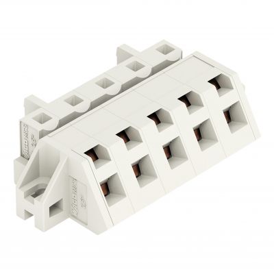 1-przewodowe gniazdo kątowe CAGE CLAMP pełna ochrona przed błędnym wetknięciem jasnoszary /50szt./ WAGO (721-335/031-000)