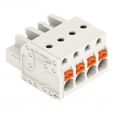 1-przewodowe gniazdo przycisk Push-in CAGE CLAMP pełna ochrona przed błędnym wetknięciem jasnoszary /100szt./ WAGO (2721-104/026-000)