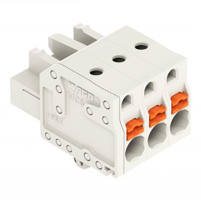 1-przewodowe gniazdo przycisk Push-in CAGE CLAMP pełna ochrona przed błędnym wetknięciem jasnoszary /100szt./ WAGO (2721-103/008-000)