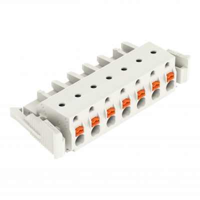 1-przewodowe gniazdo przycisk Push-in CAGE CLAMP pełna ochrona przed błędnym wetknięciem jasnoszary /25szt./ WAGO (2721-207/037-000)