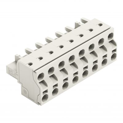 2-przewodowe gniazdo Push-in CAGE CLAMP pełna ochrona przed błędnym wetknięciem jasnoszary /25szt./ WAGO (721-2208/026-000)