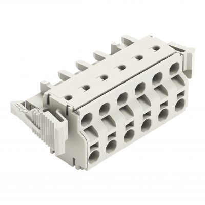 2-przewodowe gniazdo Push-in CAGE CLAMP pełna ochrona przed błędnym wetknięciem jasnoszary /25szt./ WAGO (721-2206/037-000)