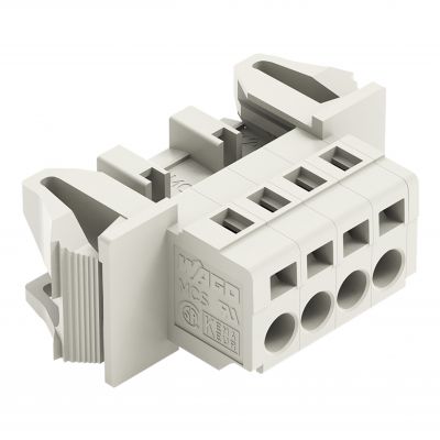 Wtyk 1-przewodowy CAGE CLAMP pełna ochrona przed błędnym wetknięciem jasnoszary /50szt./ WAGO (721-604/114-000)