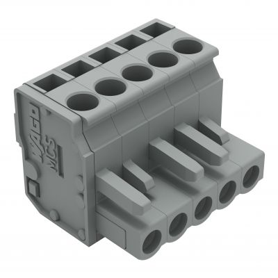 1-przewodowe gniazdo kątowe CAGE CLAMP szara /100szt./ WAGO (232-205/026-000)