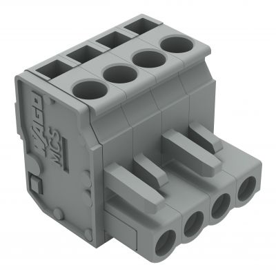 1-przewodowe gniazdo kątowe CAGE CLAMP szara /100szt./ WAGO (232-204/026-000)