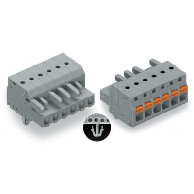 1-przewodowe gniazdo przycisk Push-in CAGE CLAMP szara /25szt./ WAGO (2231-115/008-000)
