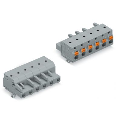 1-przewodowe gniazdo przycisk Push-in CAGE CLAMP szara /50szt./ WAGO (2231-204/008-000)