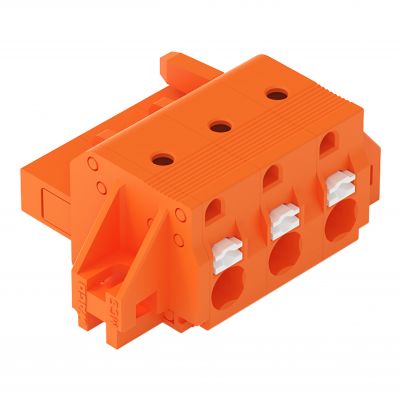 1-przewodowe gniazdo przycisk Push-in CAGE CLAMP pomarańczowa /50szt./ WAGO (2231-703/031-000)