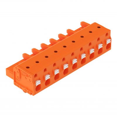1-przewodowe gniazdo przycisk Push-in CAGE CLAMP pomarańczowa /25szt./ WAGO (2231-709/008-000)