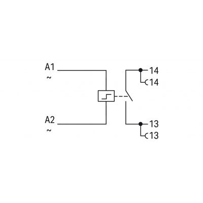 Moduł przekaźnika implusowego nominalne napięcie wejściowe 230V AC 1 zestyk zwierny graniczny prąd stały 16A sygnalizacja statusu czerwony szerokość 18mm 2,50mm2 szary WAGO (789-570)