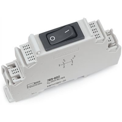 Moduł łącznika z wyłącznikiem napięcie łączeniowe 250V AC prąd łączeniowy 16A WAGO (789-801)
