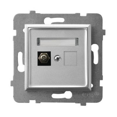 ARIA Gniazdo ekwipotencjalne pojedyncze kolor srebro GPE-1U/m/18 OSPEL (GPE-1U/m/18)