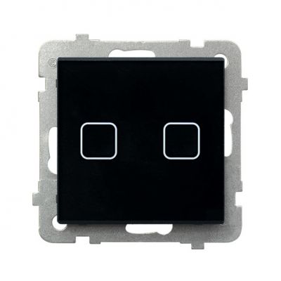 SONATA TOUCH Łącznik dotykowy podwójny schodowy/podwójny krzyżowy z podświetleniem kolor czarne szkło ŁPD-26RS/m/32 OSPEL (ŁPD-26RS/m/32)